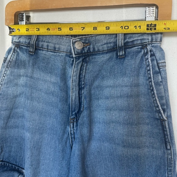 Zara Denim Cargo Flare Jeans - Picture 4 of 12